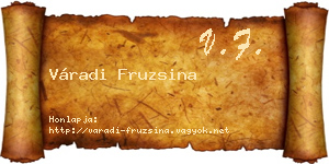 Váradi Fruzsina névjegykártya